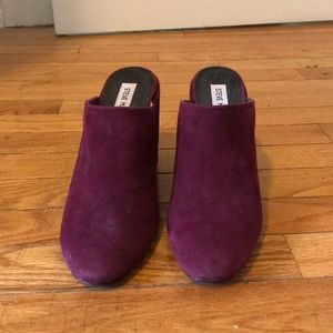 Purple Suede Steve Madden Mules
